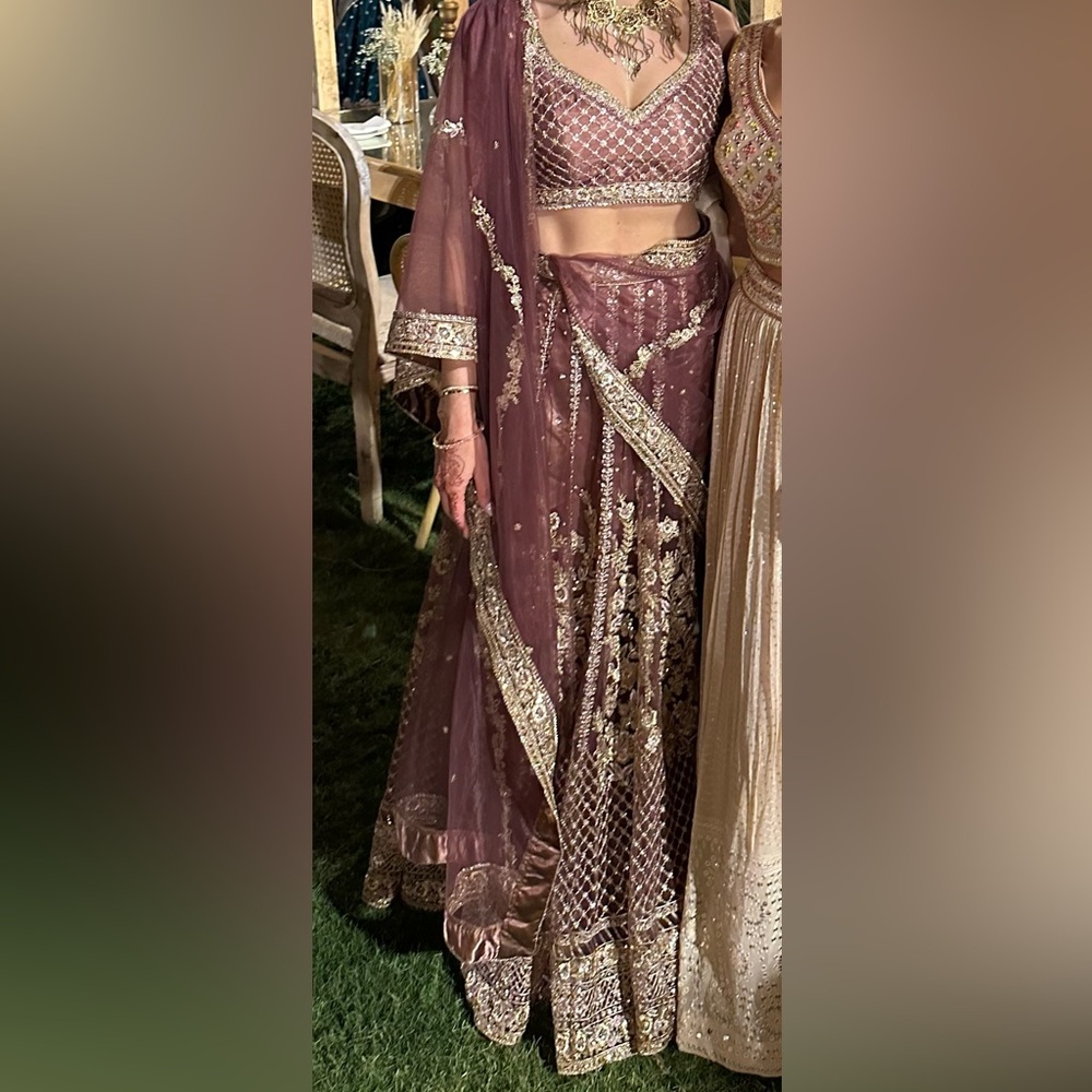 Lashkaraa Custom Lehenga, Dusty Pink & Gold, XS